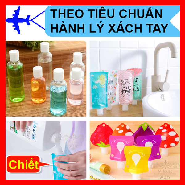 Túi Chai Lọ Chiết Mỹ Phẩm 50 ml Đồ Dùng Du Lịch