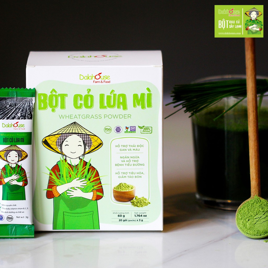 Bột Cỏ Lúa Mì DalaHouse 60 gram ( 100% Natural Wheatgrass Powder)