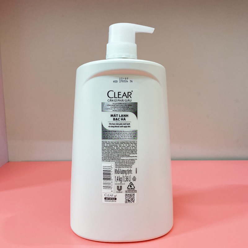Dầu gội Clear Bạc Hà mới 1,4kg