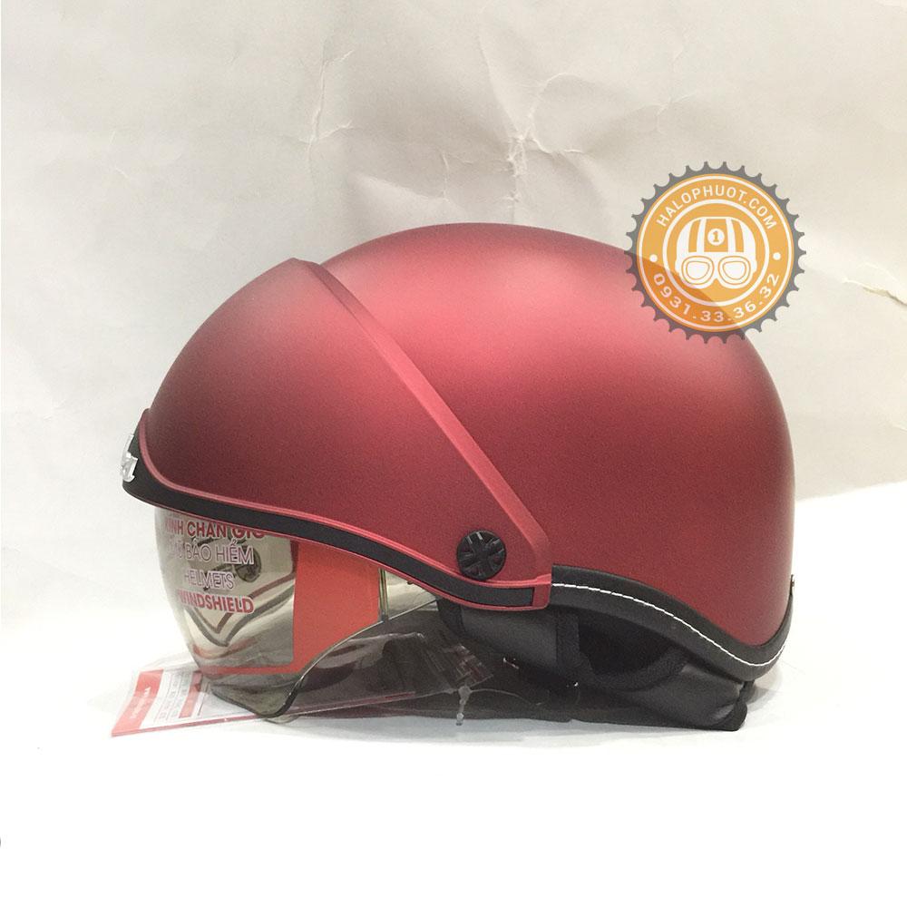 Nón bảo hiểm Andes 139 Kính Âm (Đỏ Đô Nhám)