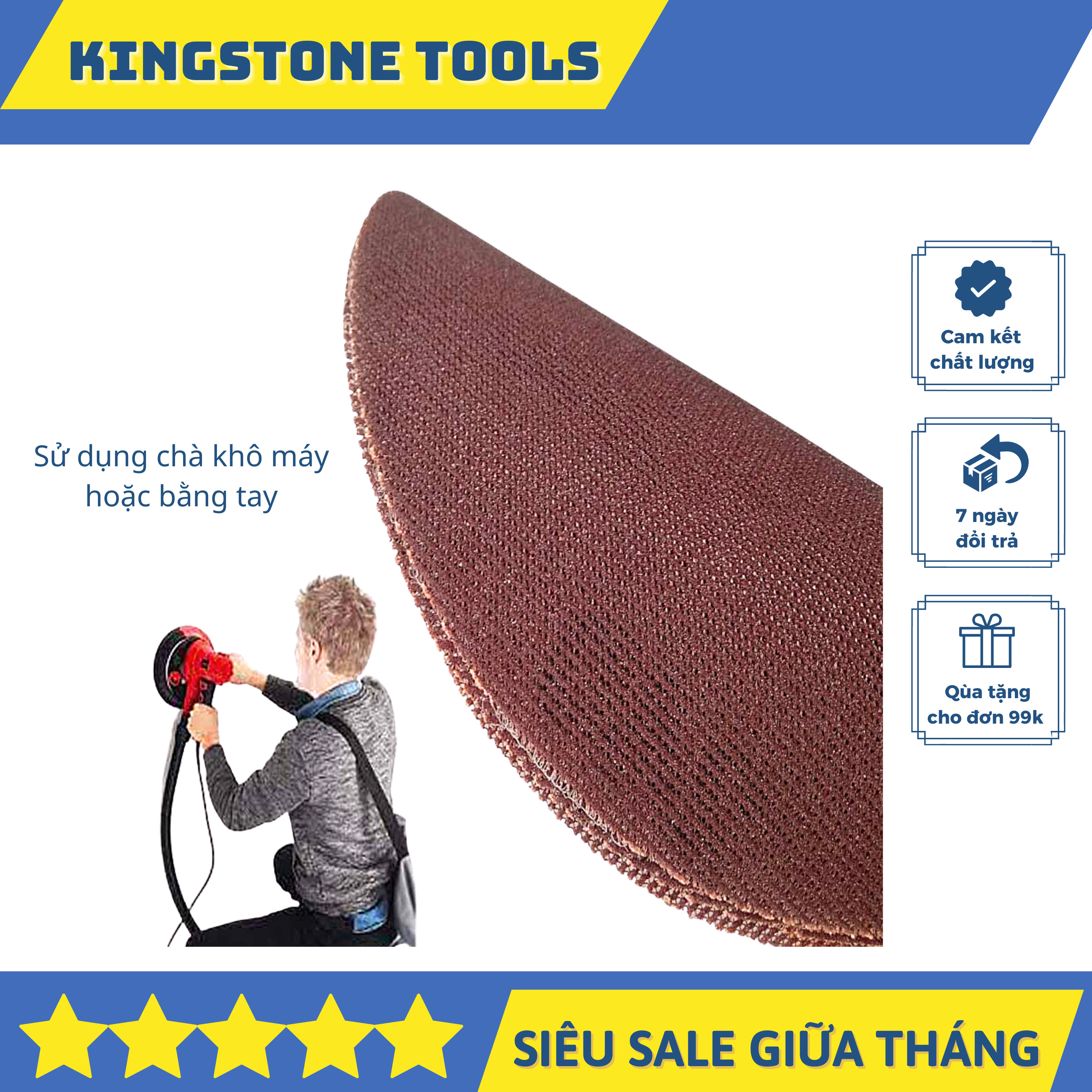 Nhám chà tường nhám lưới tròn hạt 150, 180,240
