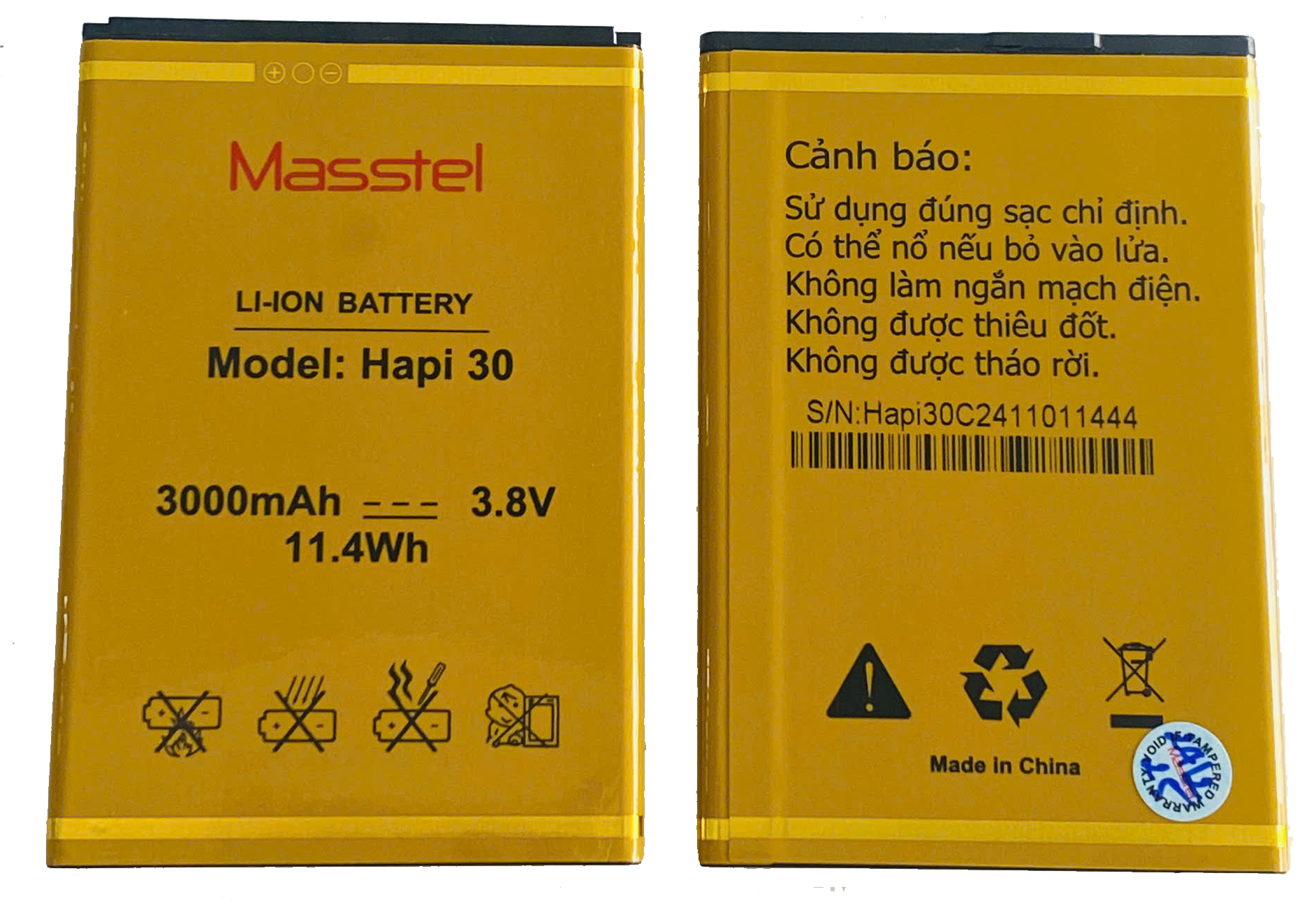 Pin Masstel Hapi 30 Chính Hãng Mới 100%
