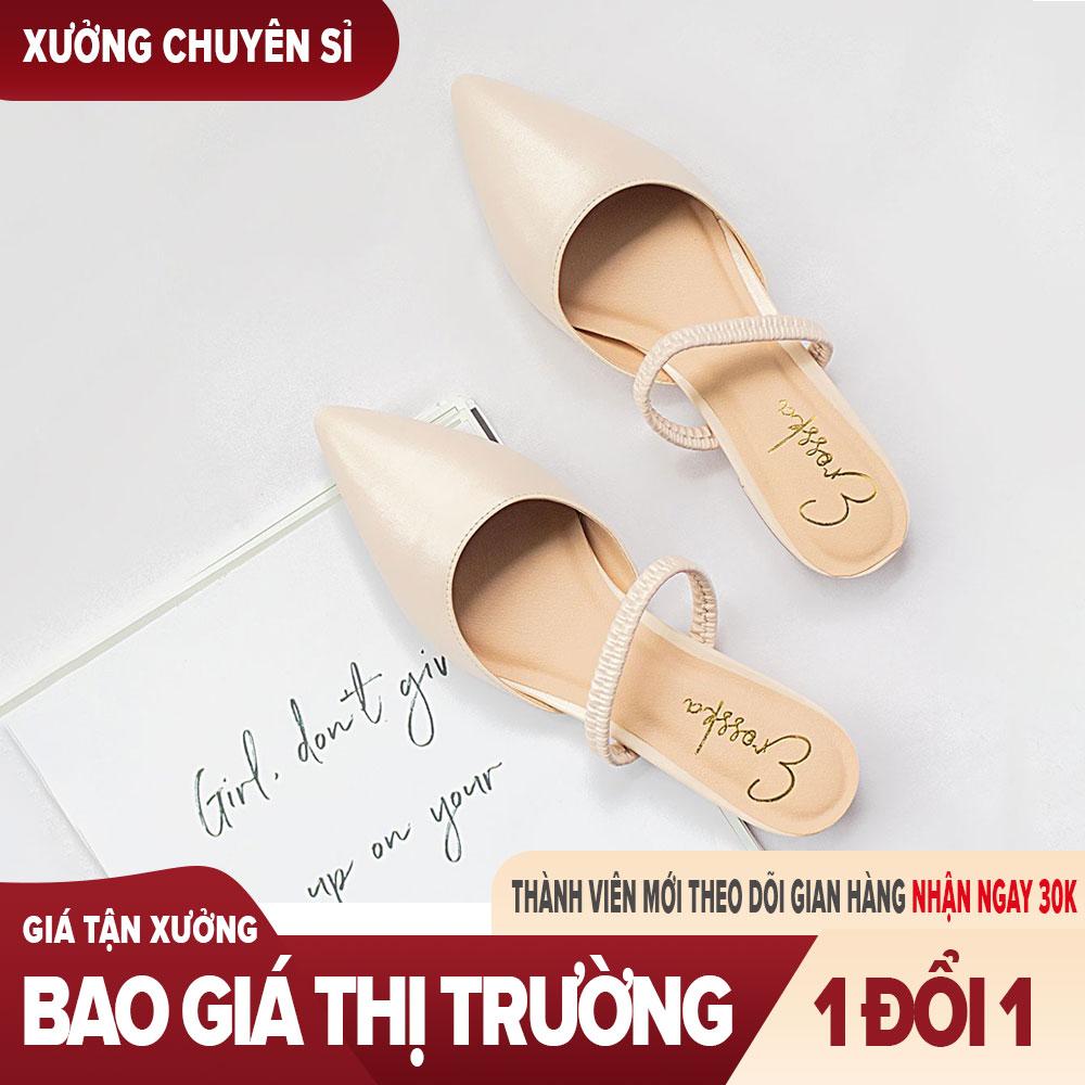 Giày nữ, giày cao gót slingback mũi nhọn cao 2cm phối dây thời trang kiểu dáng basic - EL002 (WH)