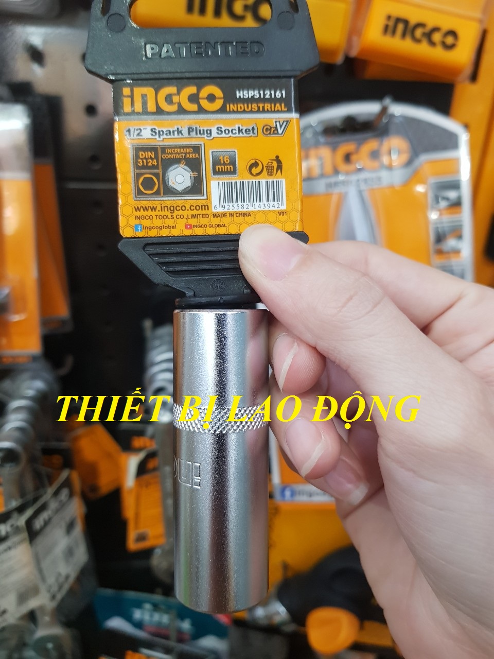 Đầu tuýp mở bugi 1/2"- 16mm INGCO HSPS12161