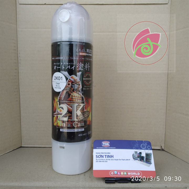2K01 Sơn Xịt Samurai 2K01 sơn bóng trong suốt 2 thành phần