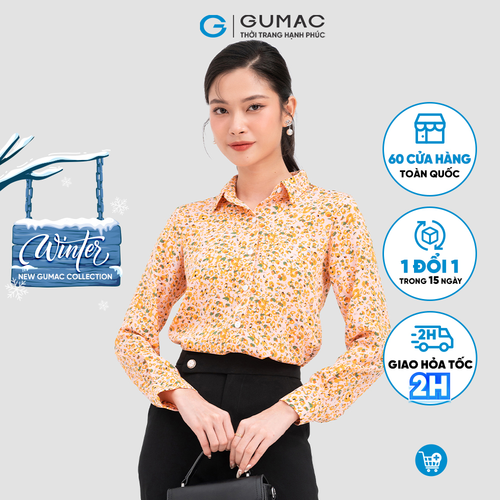 [CHỈ 4-6.4 | TẶNG ÁO THUN ĐƠN 799K] Áo sơ mi hoa thời trang GUMAC AC11058