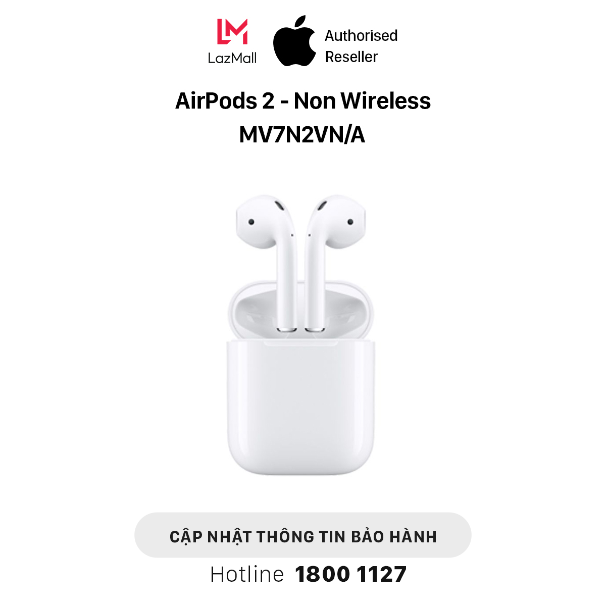 Tai Nghe Bluetooth Apple AirPods 2 (Sạc Dây) - Hàng Chính Hãng VN/A - MV7N2VN/A