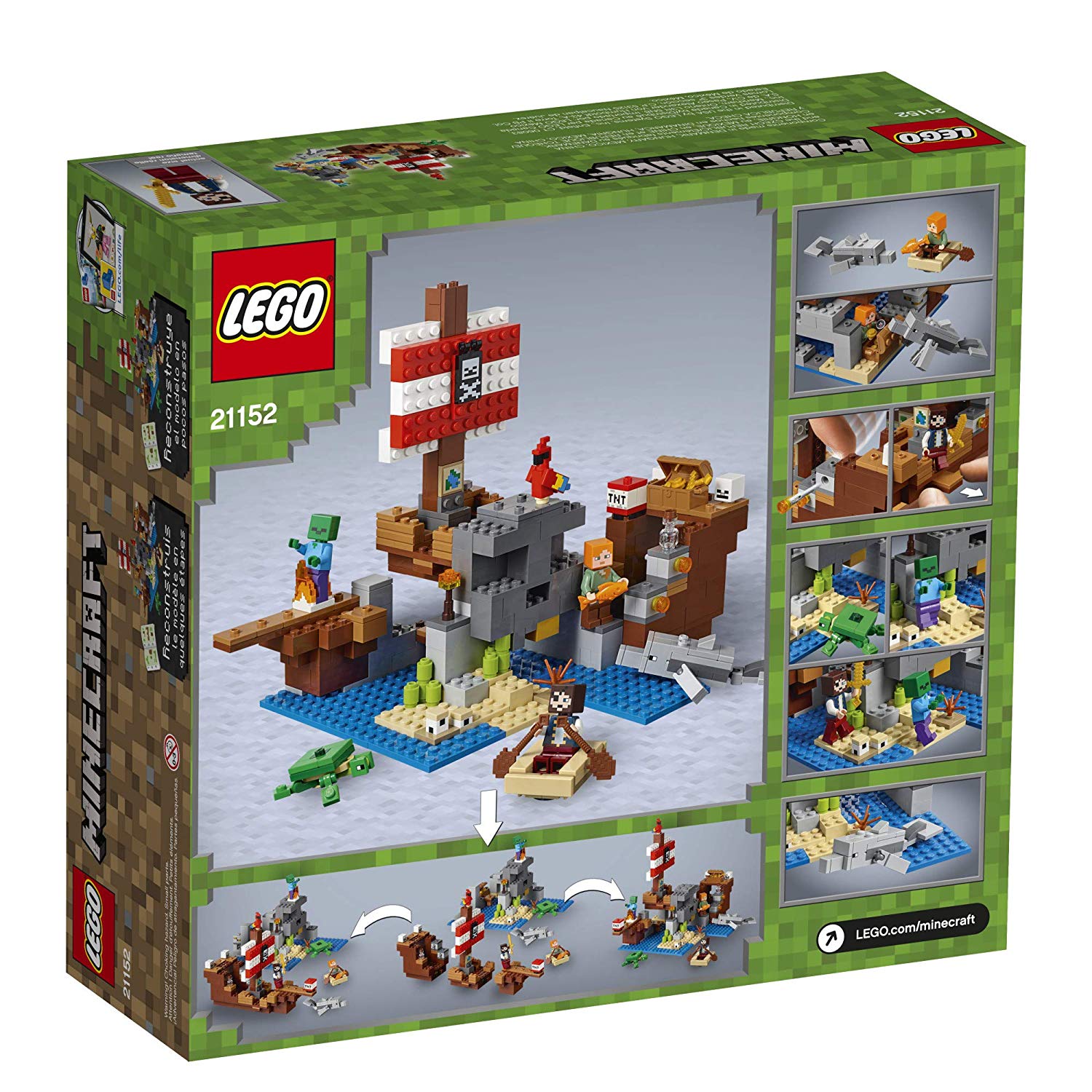 LEGO Minecraft The Pirate Ship Adventure 21152 Building Kit (386 Pieces)