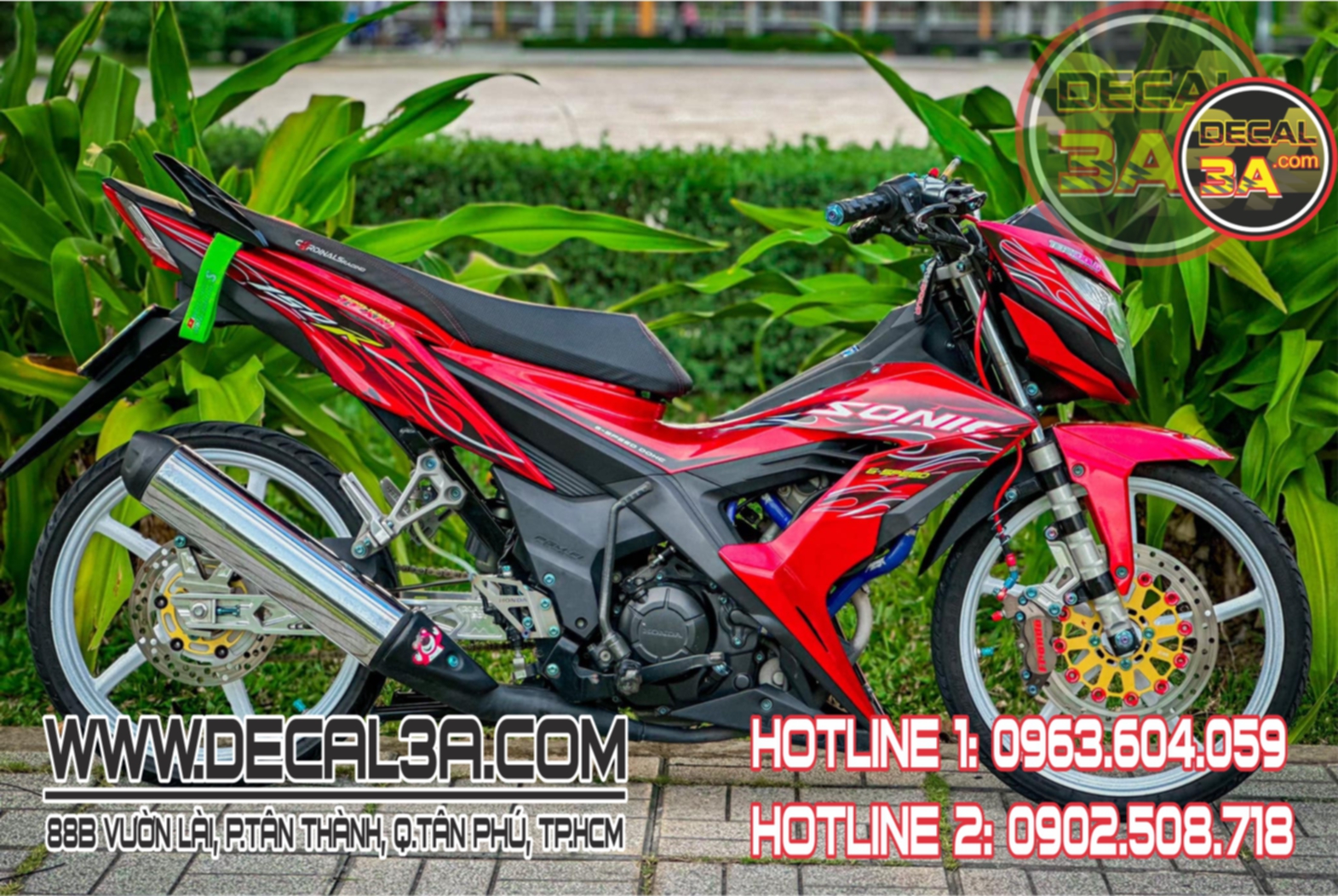 Sticker sonic 150r red fire