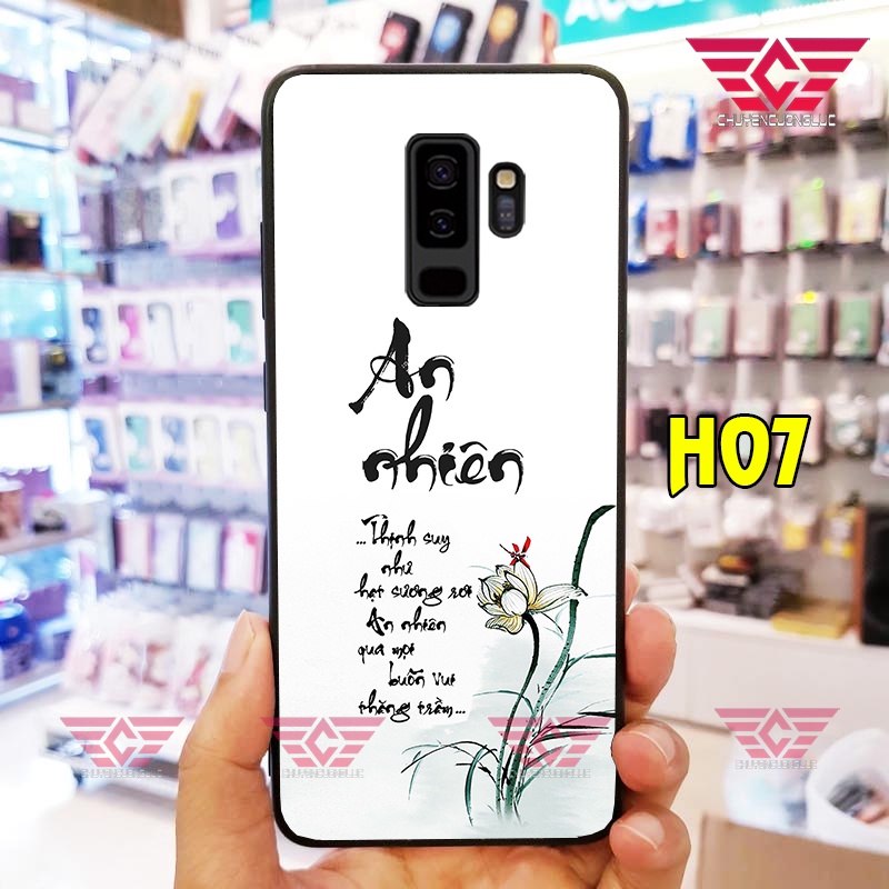 Ốp lưng samsung S8, S8 plus, S9, S9 plus Thư pháp bằng kính