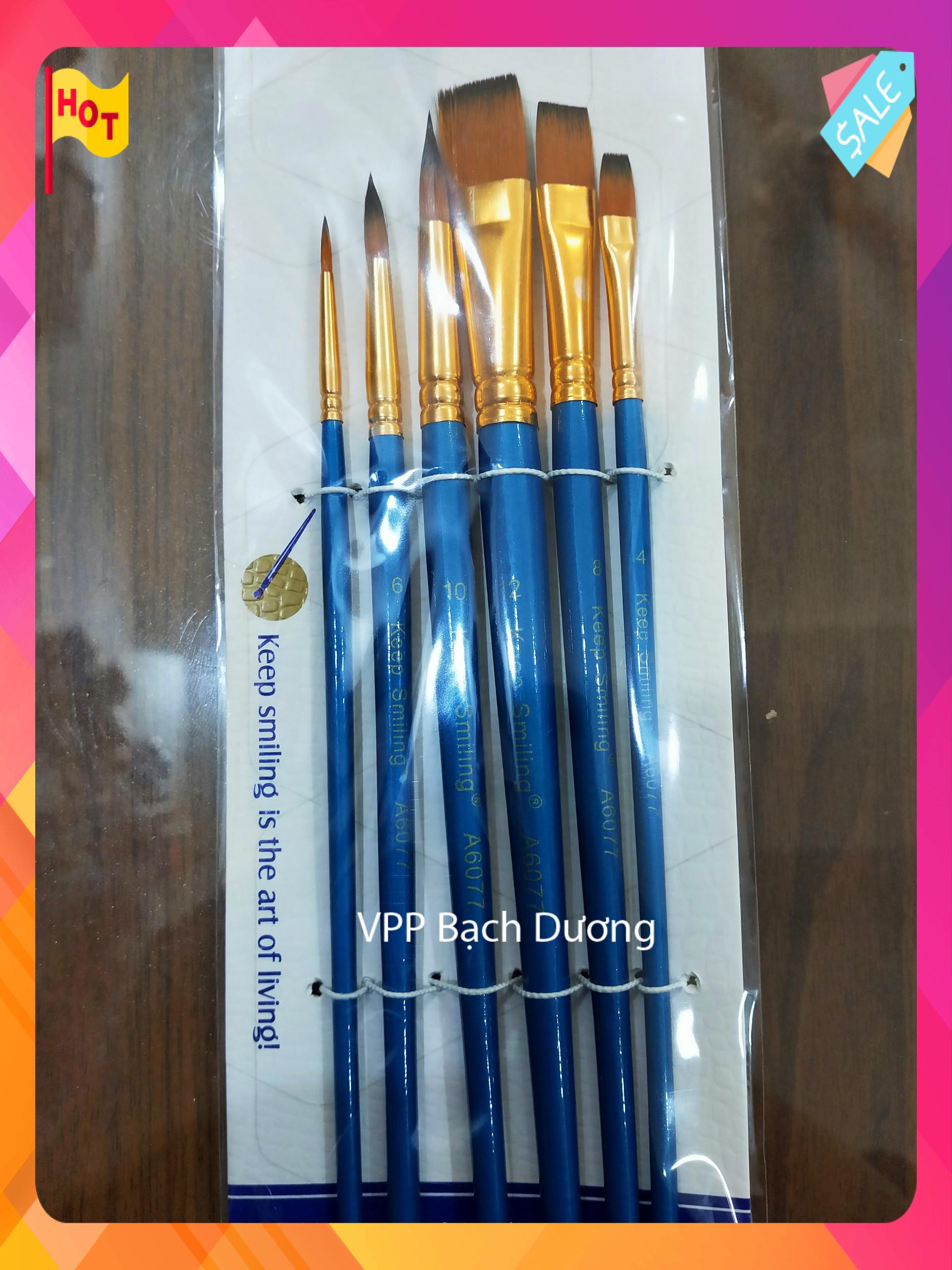 Cọ vẽ 6077 (6 cây) - vĩ