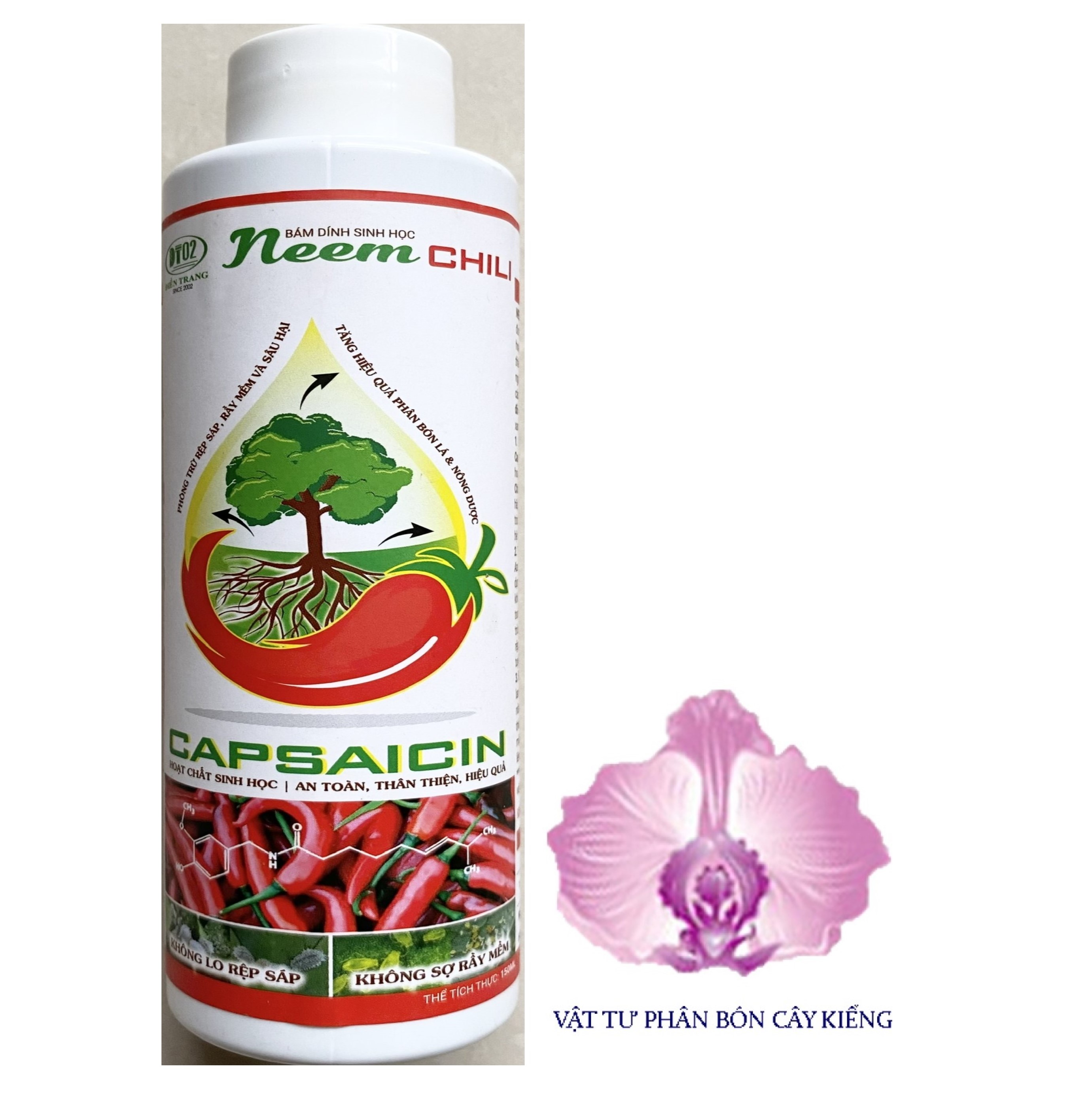 Neem chili dt02 - bám dính sinh học trừ rệp sáp, rầy mềm - #098b# 150ml