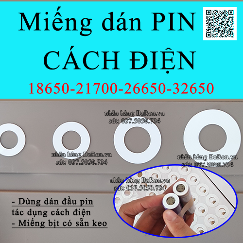 Miếng dán bịt đầu pin 18650-21700-26650-32650