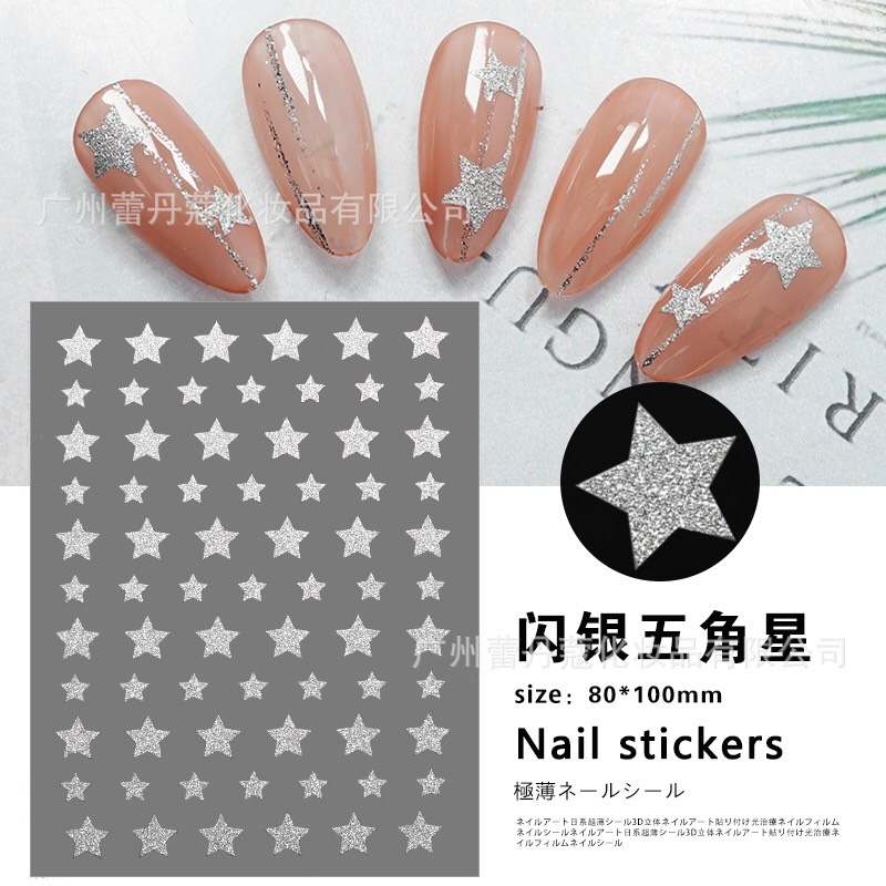 Sticker nail, sticker flash dán móng tay
