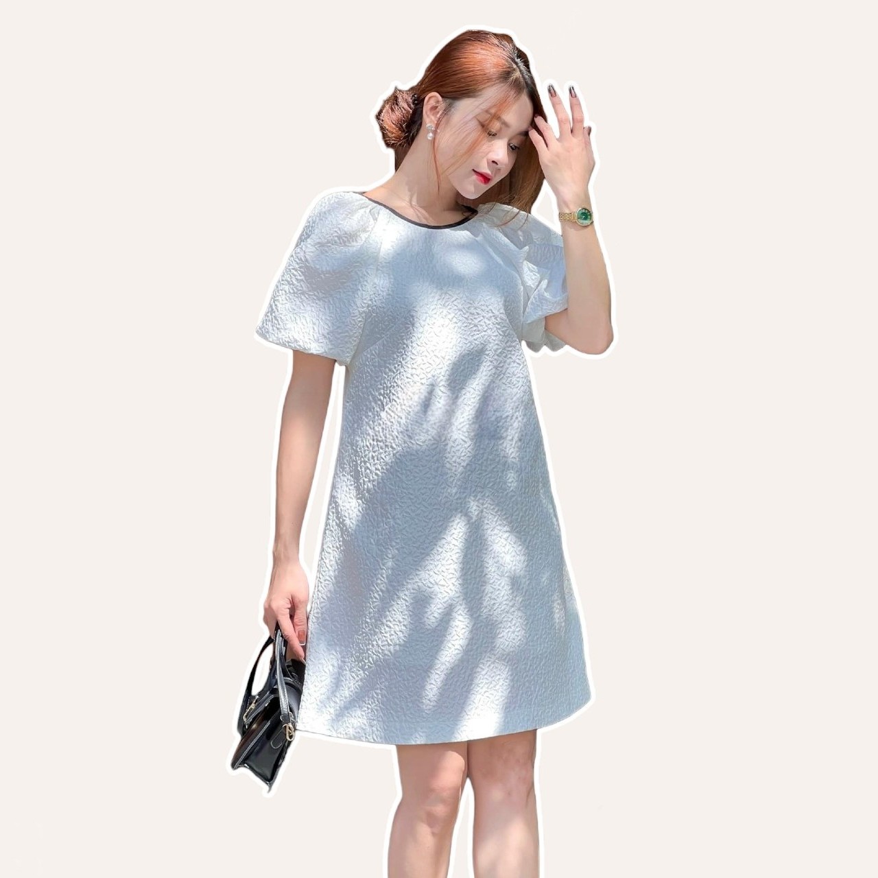 Váy kiểu nữ ngắn tay dáng babydoll Linly Store V-VBB3