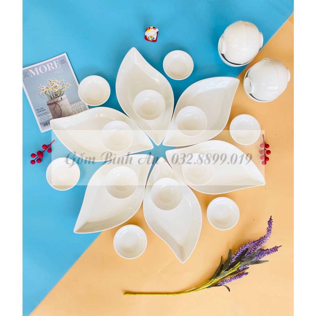 bộ bát đĩa hoa mặt trời gốm sứ cao cấp