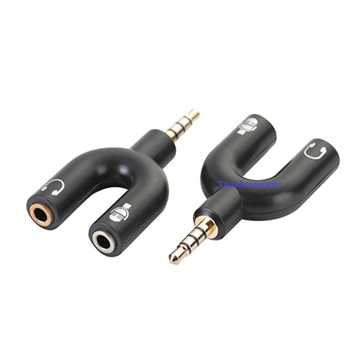 Cáp chia Audio 3.5 ra Mic và Loa -  Jack chia chữ U