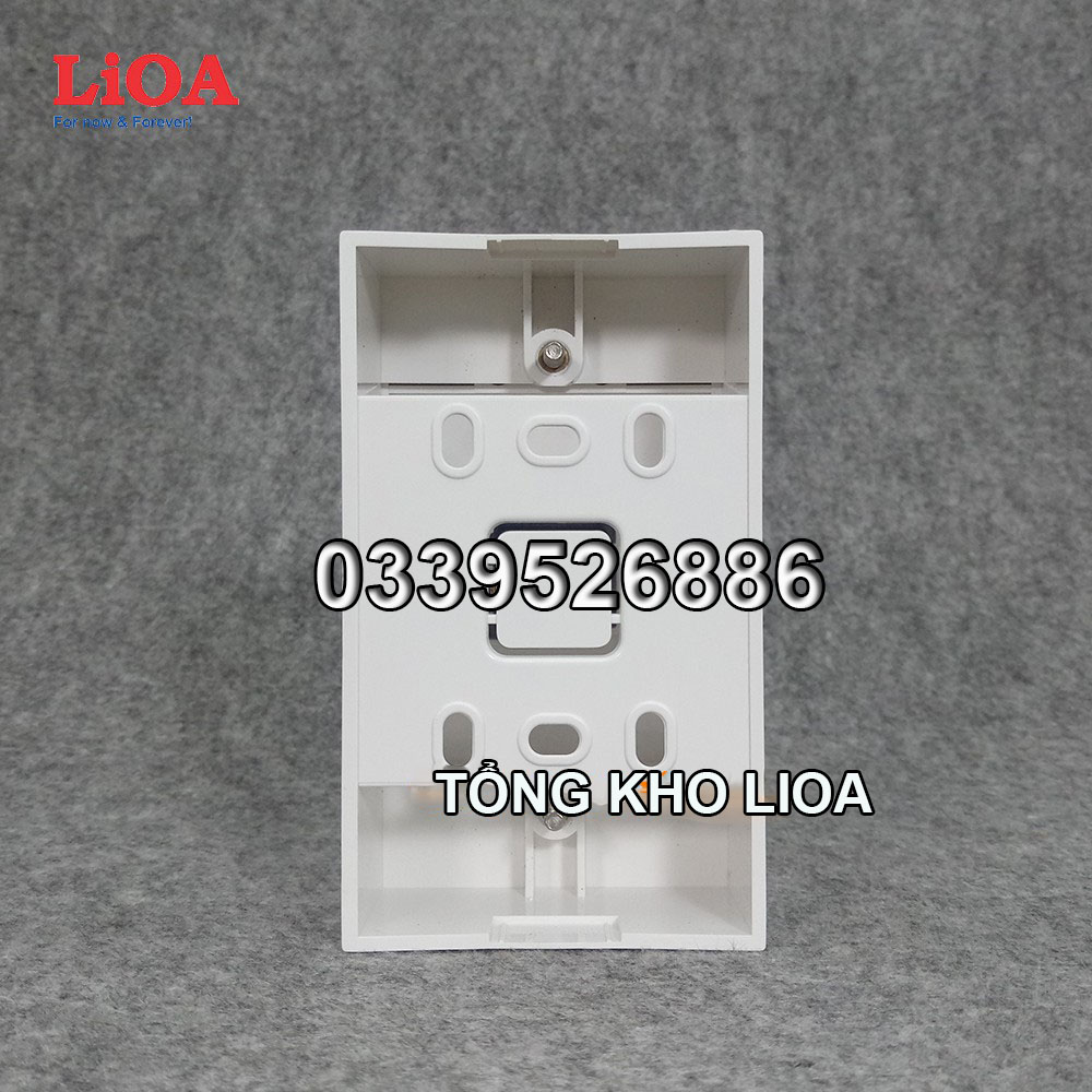 Combo 1 công tắc điện 1 chiều + mặt lỗ vuông LiOA - Lắp nổi