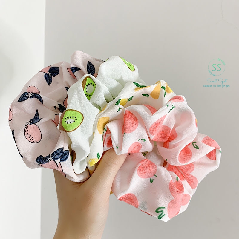 Dây cột tóc, vòng cột tóc, dây thun buộc tóc Retro trái cây siêu dễ thương