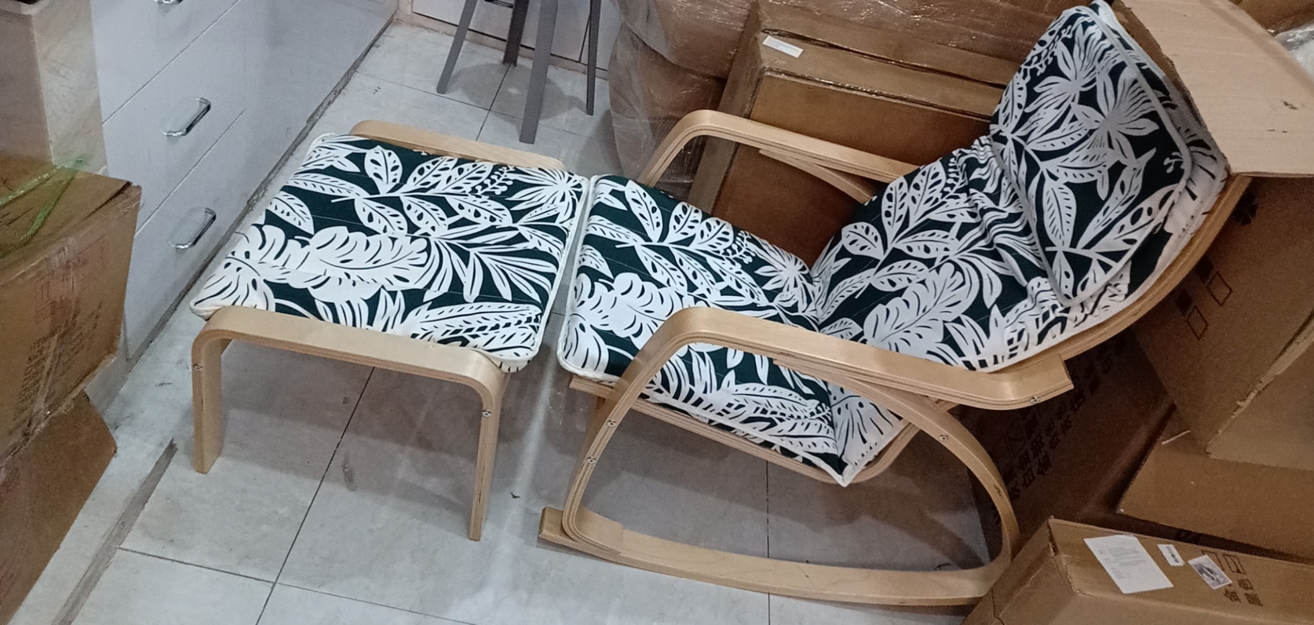 Ghế bập bênh thư giãn VNTG002A (Poang hoa)