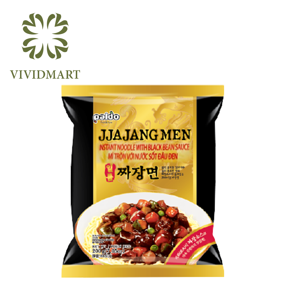 Mì trộn tương đen jjajangmen paldo nhập khẩu hàn quốc, mì sốt tương đen, mì nhập khẩu - gói 200g - paldo hàn quốc