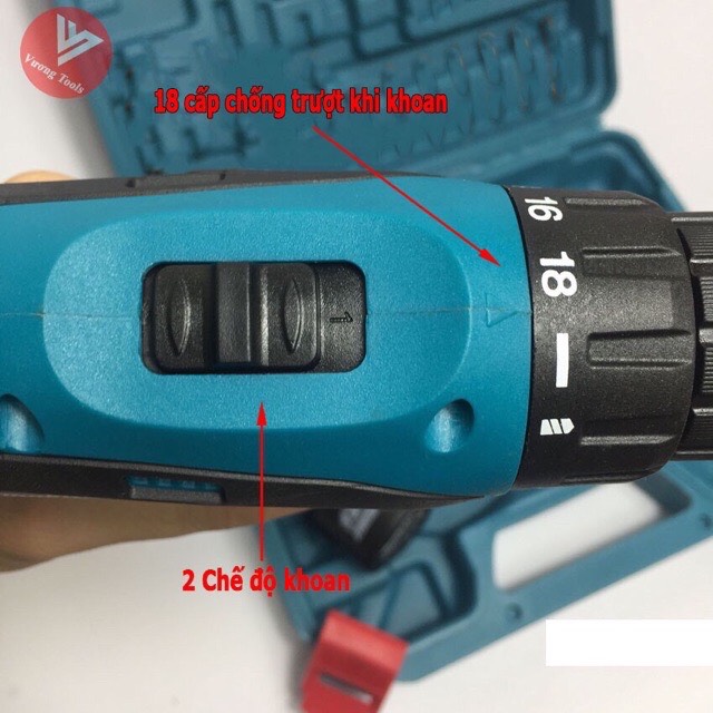 [HCM]KHOAN PIN MAKITA 12V CÓ ĐẢO CHIỀU (TẶNG BỘ PHỤ KIỆN 24 MÓN)