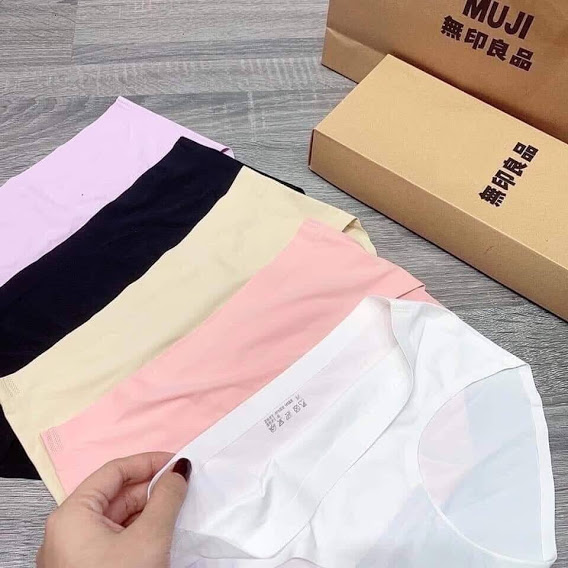 Sét 5 quần lót nữ muji lụa nhật chất su đúc - quần muji đúc