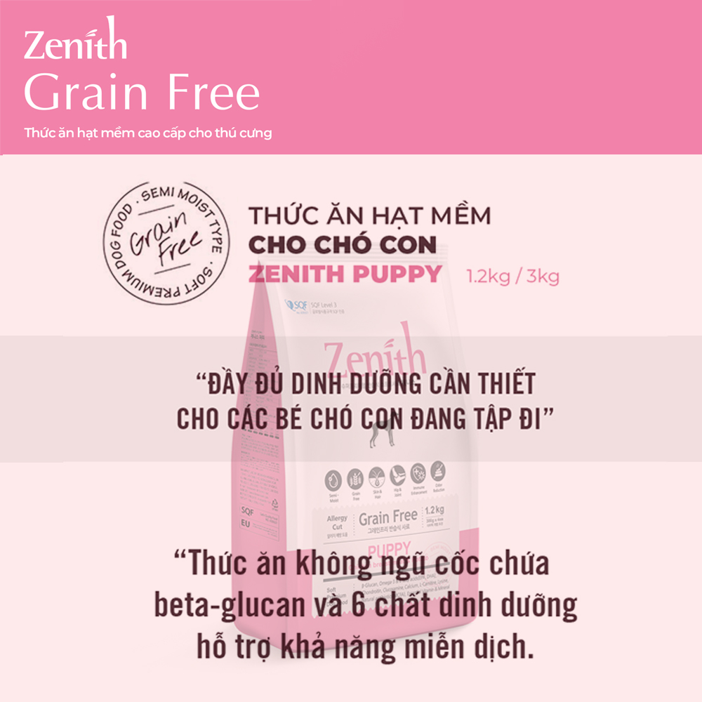 Hạt Zenith Puppy hạt mềm cho chó con túi 1,2kg