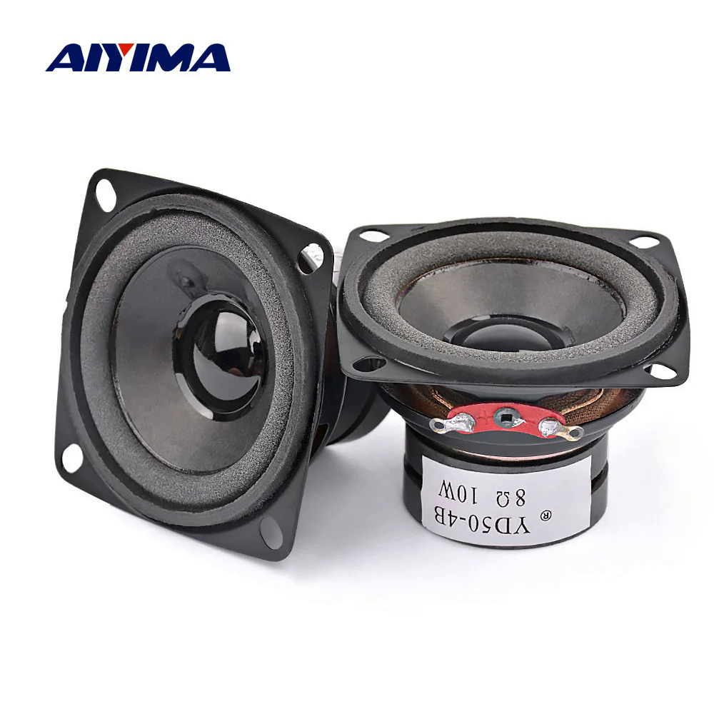 Aiyima 2 chiếc loa âm thanh di động 2 inch loa toàn dải Mini 4 Ohm 8 ohm 10W Loa BT đa phương tiện tự làm rạp hát tại nhà