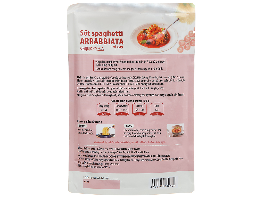 Sốt spaghetti o'food gói 120g