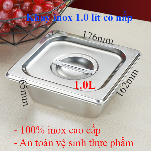 Khay inox GN 1/6 sâu 65 đựng thực phẩm