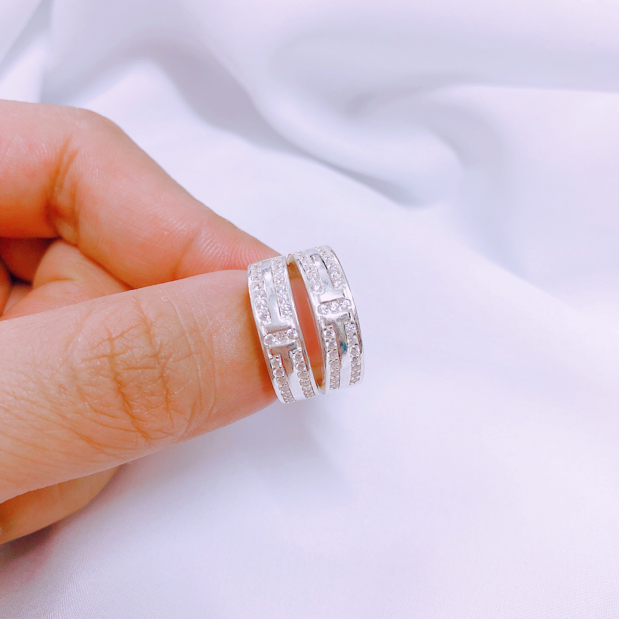 Nhẫn Đôi Nhẫn Cặp JQN Chất Liệu Bạc Ta D15