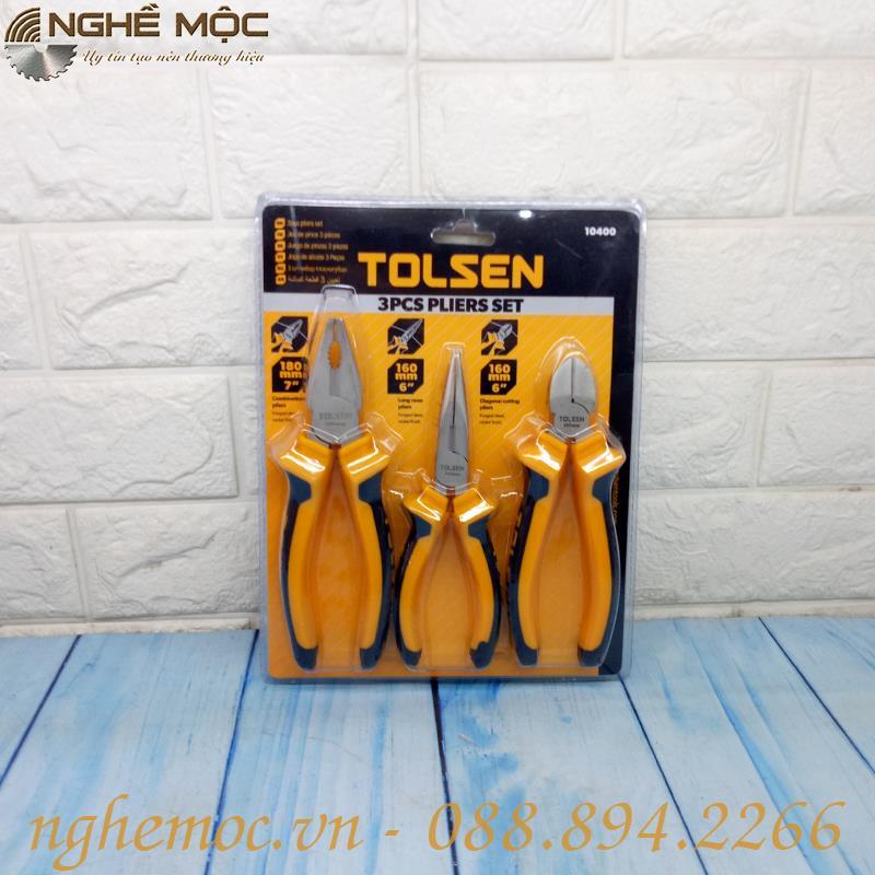 Bộ 3 kìm ( răng – cắt – nhọn ) Tolsen 10400