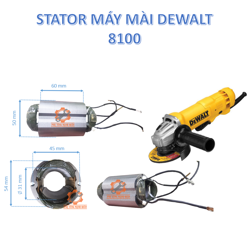 Stator -rotor/ruột máy mài Dewalt 8100 tặng kèm chổi than cao cấp