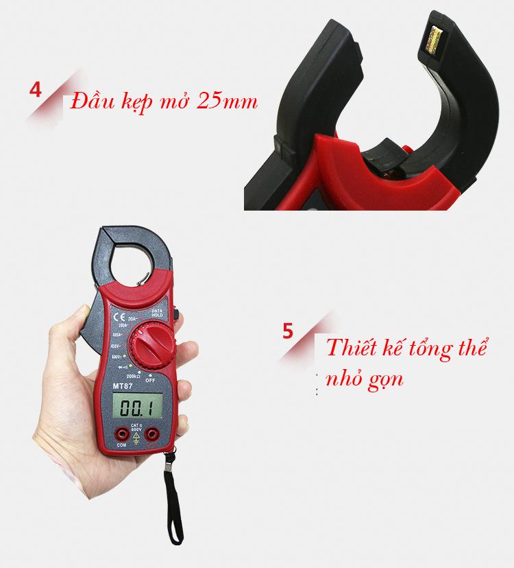 Đồng Hồ Kìm Đo Dòng Điện Ampe Kế MT87