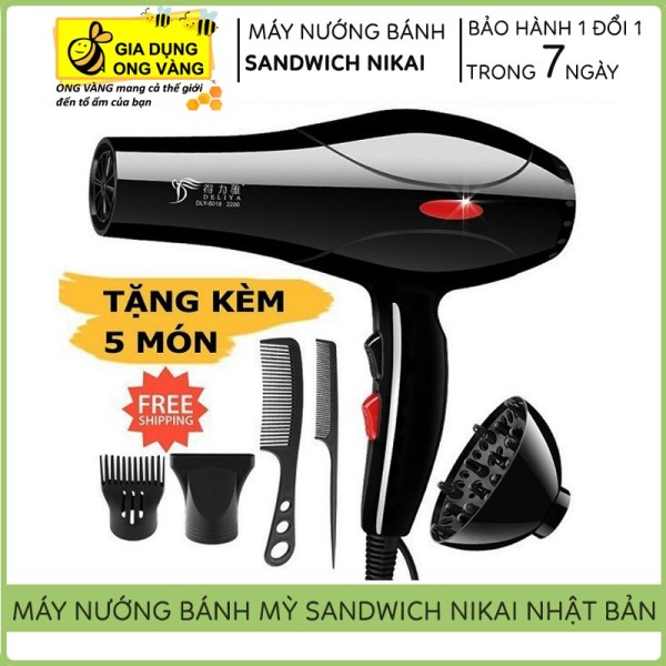 Giá bán Máy Sấy Tóc, Tạo Kiểu Tóc Deliya2200W 2 Chiều Kèm Bộ Phụ Kiện 5 Món, Thích Hợp Cho Mọi Loại Tóc - Bảo Hành 6 Tháng