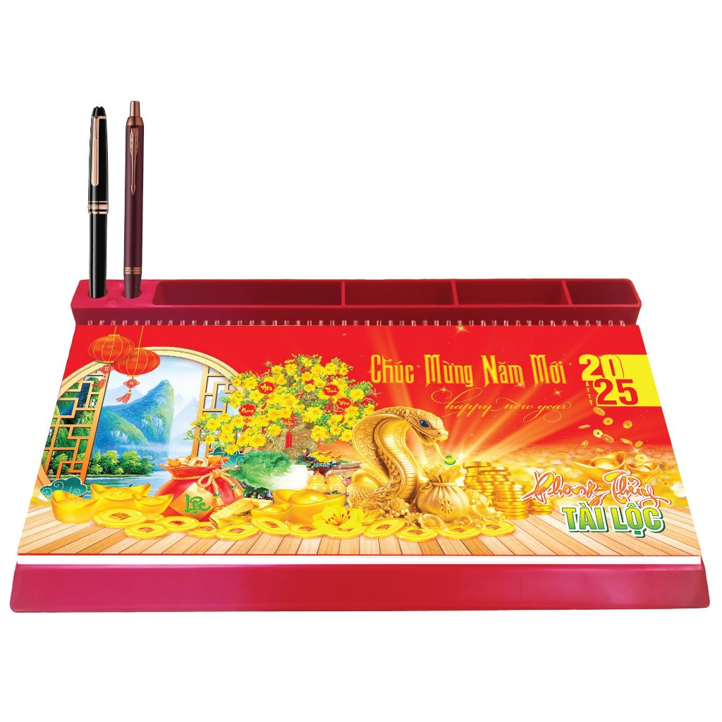Lịch tết 2025 - lịch để bàn 53 tuần đế nhựa