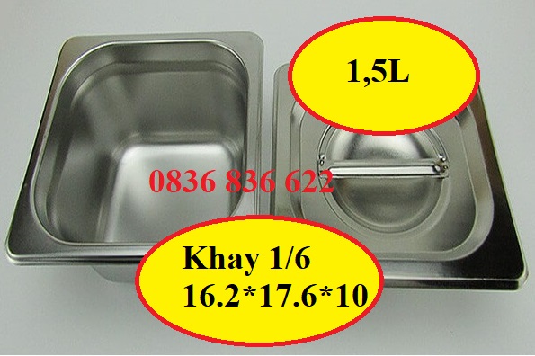 Khay đựng topping inox cao cấp ( Đã bao gồm nắp )