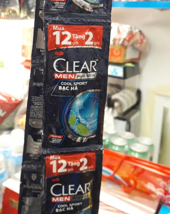 50 gói dầu gội clear men bạc hà mát lạnh (không theo dây)