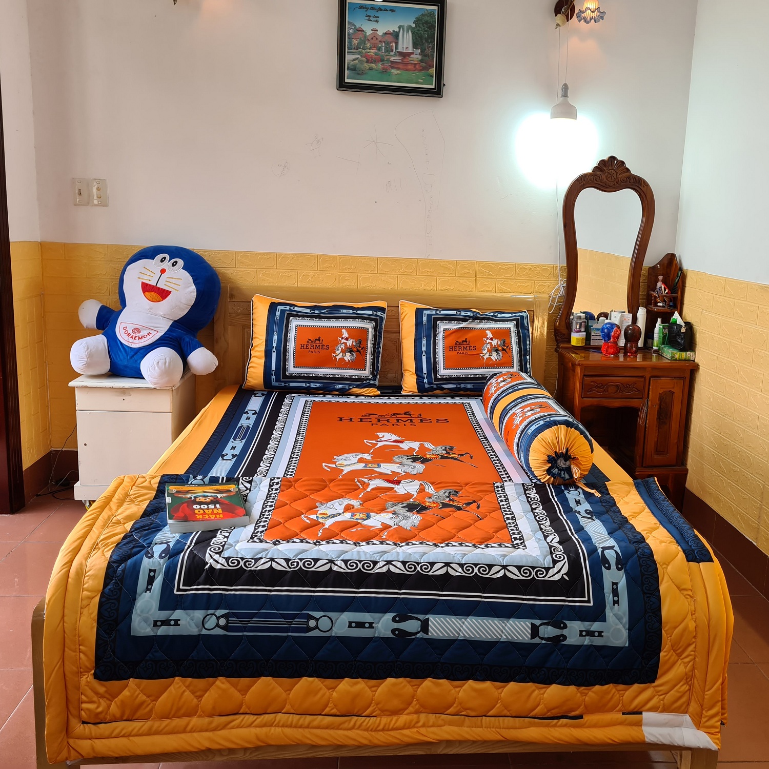 BỘ DRAP THUN Ý 5D 4 MÓN 1M6 & 1M8X2M TY03