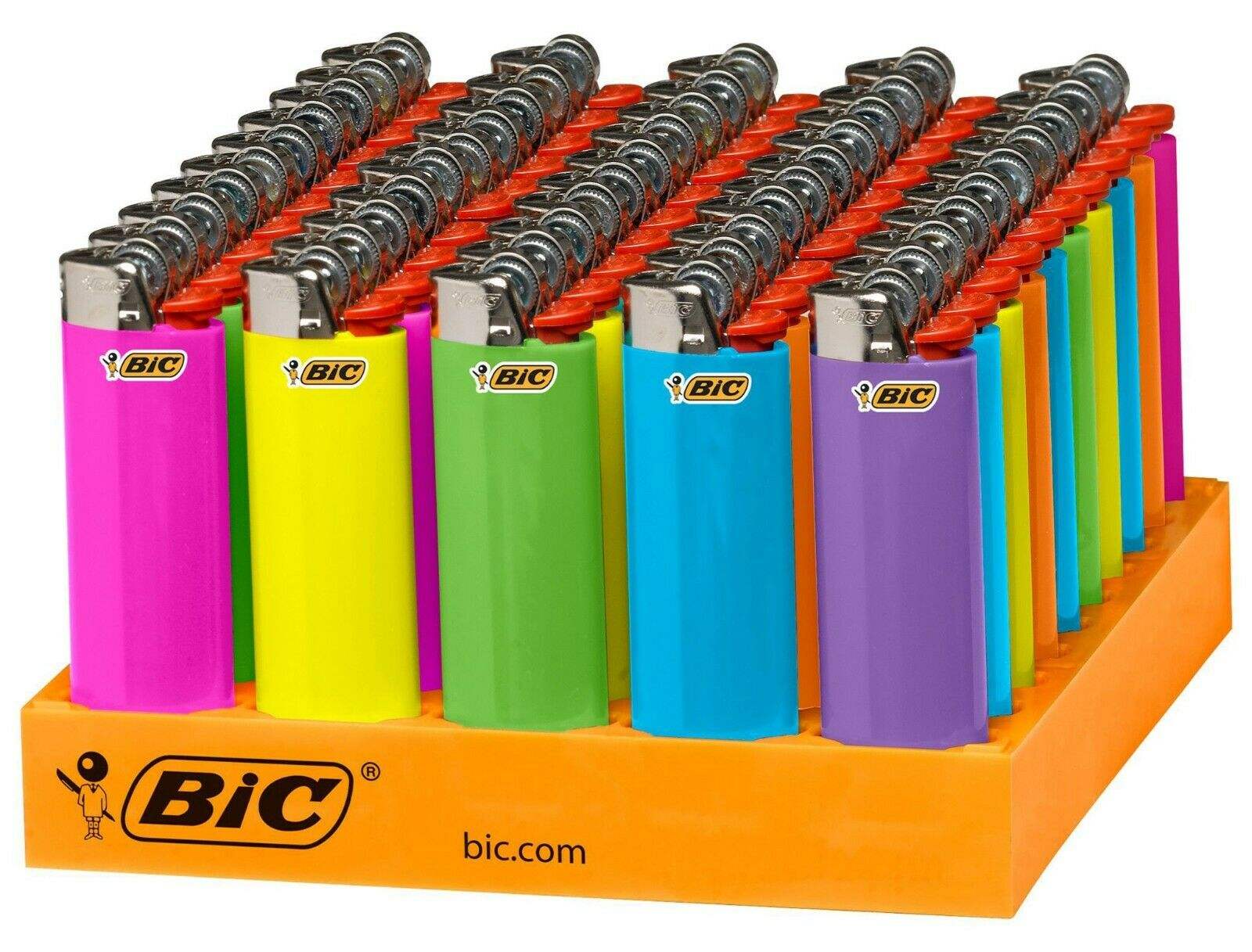 Combo 10 Bật Lửa Đa Sắc Bic J3 - Bình Quẹt Cơ Đá Không Gọng/Đầu Gió/Đa Cấp Năng