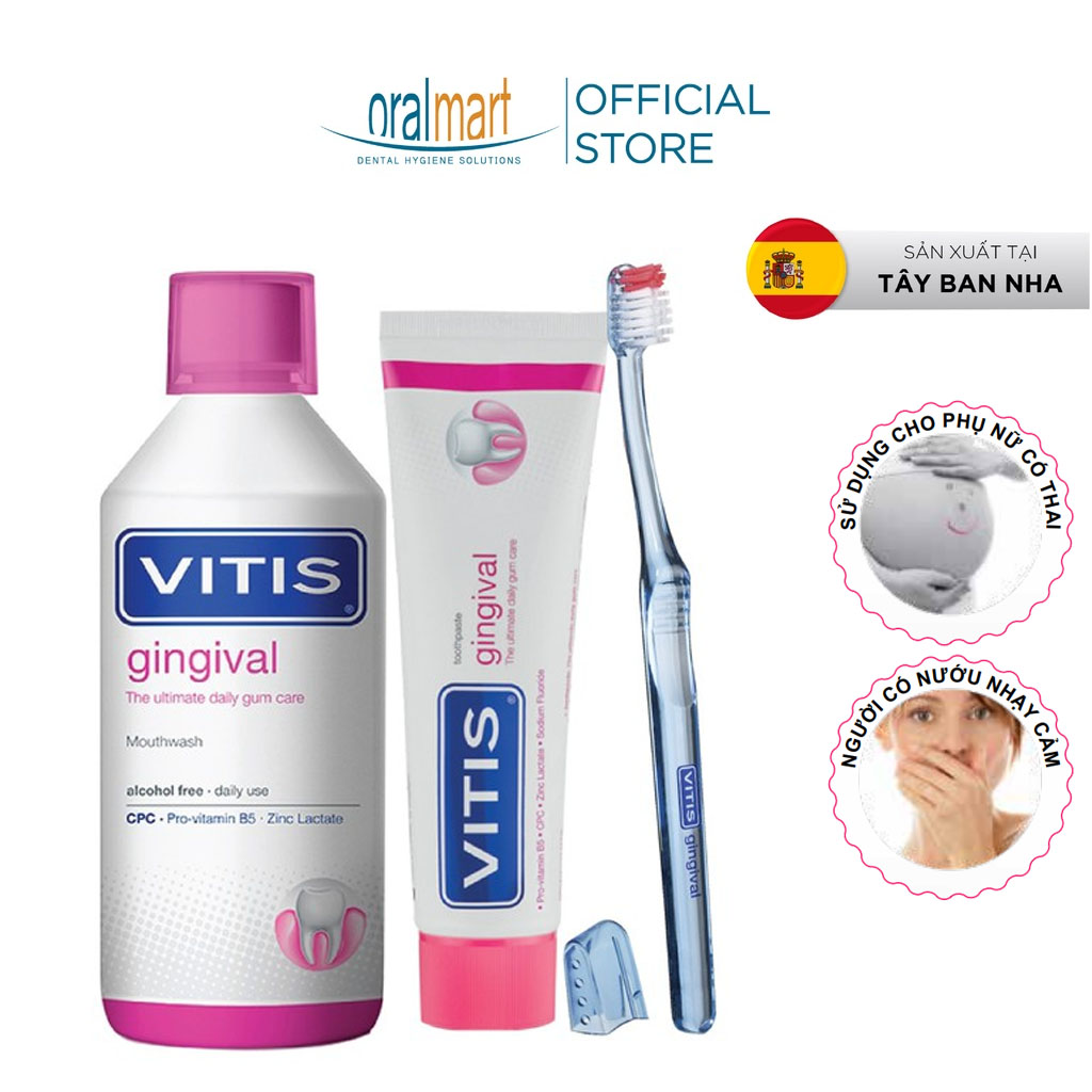 Bộ Chăm Sóc Răng Miệng Vitis Healthy Gums Mixed Pack – Cho Nướu Nhạy Cảm - Nhập Khẩu Tây Ban Nha