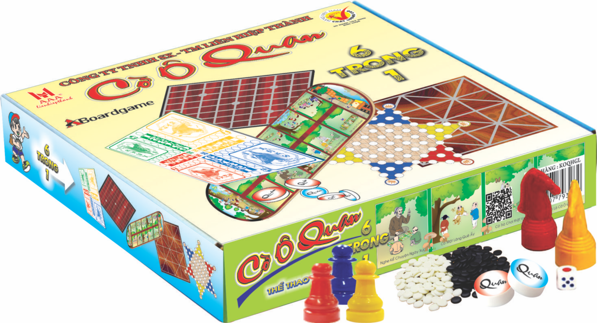Cờ Ô Quan Hộp Giấy Lớn 6 TRONG 1
