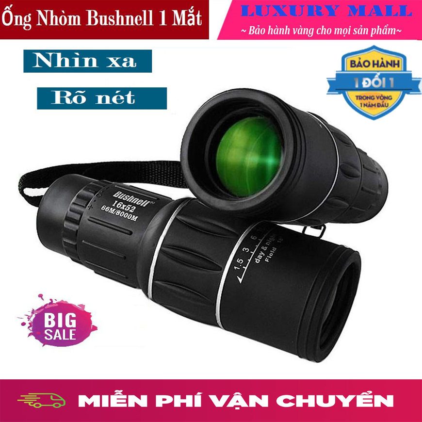 Ống ngắm ban đêm, Ống nhòm Bushnell 1 mắt cao cấp, độ room nhanh chóng, nhìn xa, sắc nét, bảo hành 1 đổi 1
