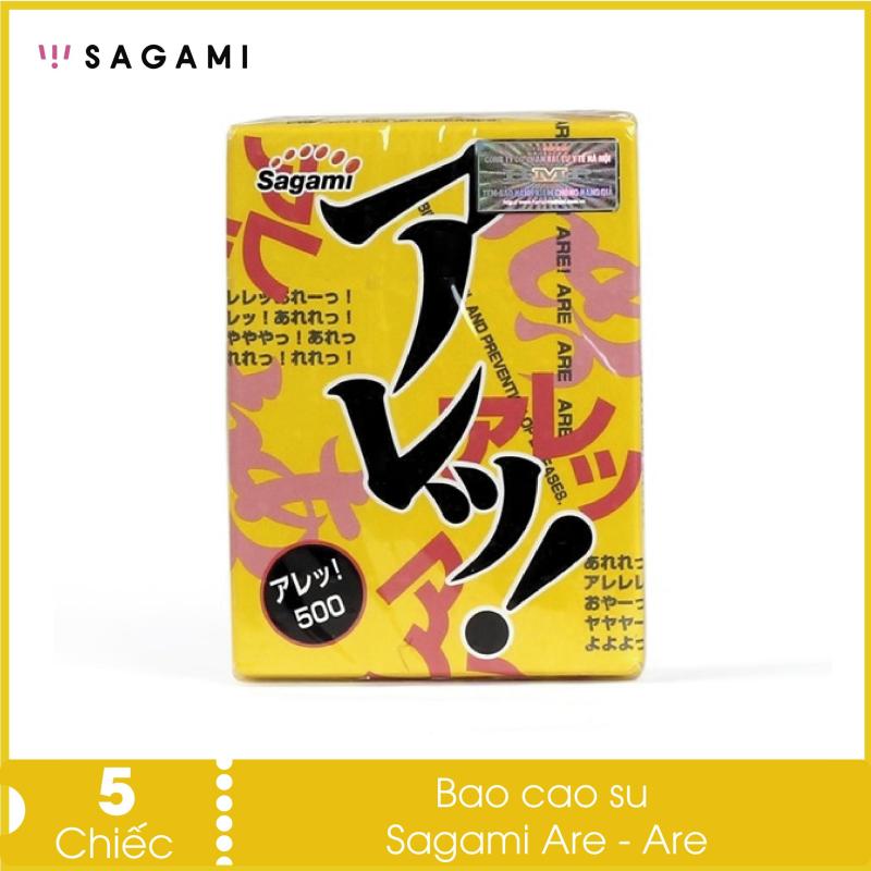 Bao cao su gai nổi Sagami Are Are (hộp 5 chiếc) - có gân gai và không mùi, siêu mỏng