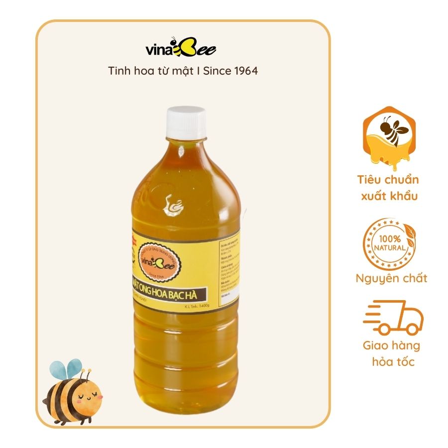 Mật ong hoa bạc hà Vinabee 1400g