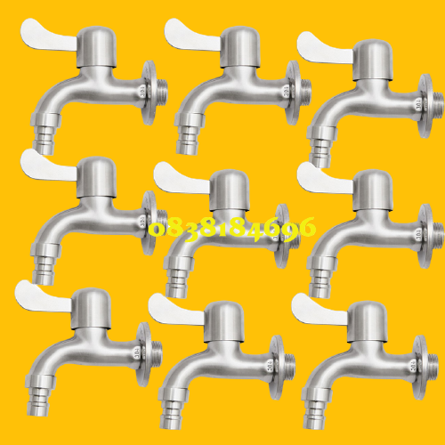 COMBO 10 VÒI HỒ inox 304 Vòi xả nước - Vòi máy giặt - Vòi hồ - Van nước Inox SUS304,Vòi hồ máy giặt Inox SUS 304,vòi hồ inox đẹp cao cấp ( GIÁ sỉ)