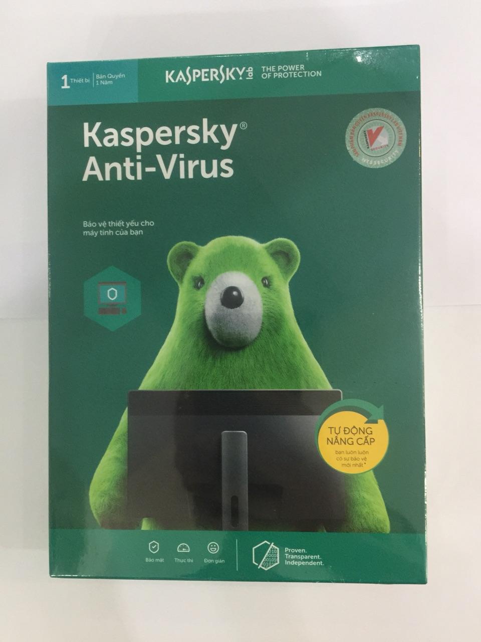 Phần mềm diệt Virus KASPERSKY STANDARD 3PC/12T Box NTS (Thay thế ANTIVIRUS, Chống virus trong thời gian thực, Duyệt Web an toàn, Tường lửa và giám sát mạng, Windows, macOS)