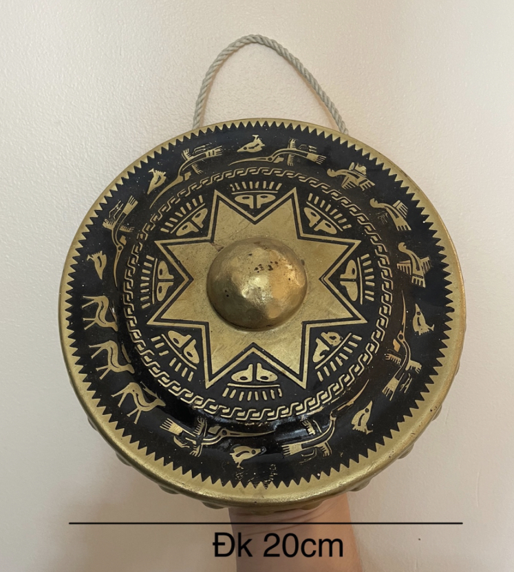 Chiêng đồng hoa văn trống đồng 20cm