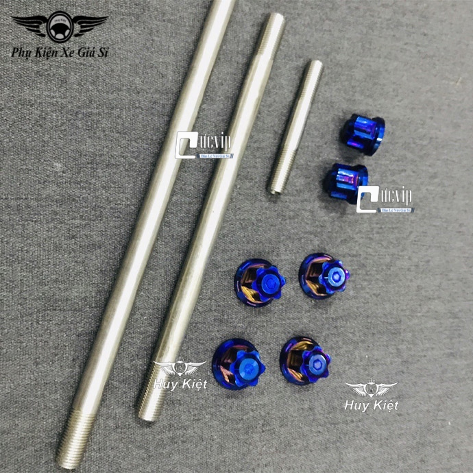 Combo cốt trục bánh xe trước sau kèm tán salaya titan và cốt phuộc kèm tán salaya titan cho winner, winner x, sonic ms3394